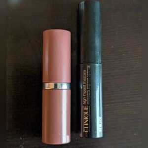 CLINIQUE Pop Lip Colour Lipstick 02 BARE POP pink + high impact MASCARA Black